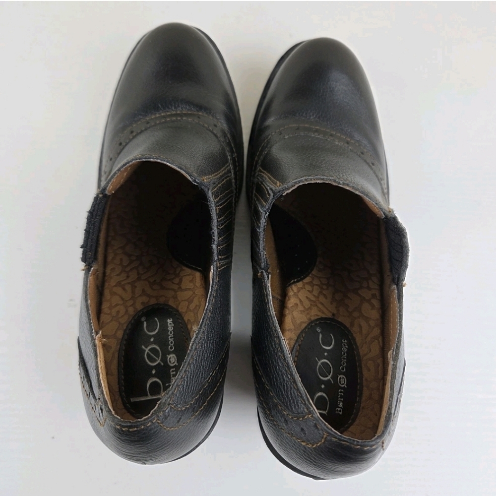 B.O.C.‎ Sorla Block Heel Black Pebble Leather Slip On Stretch Ankle Booties 8 - Picture 4 of 10